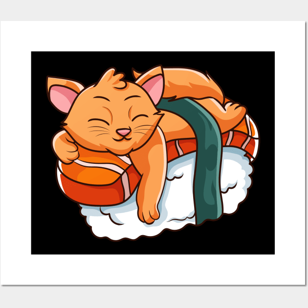 Sushi cat Wall Art by LIFUA